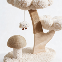 En gros Arbre à chat de luxe esthétique floral, griffoir champignon, grande perchoir en forme de fleur, mobilier pour animaux de compagnie en bois moderne et écologique