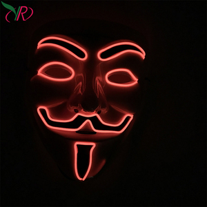 Masque PVC tendance pour Halloween, style <span class=keywords><strong>V</strong></span> pour <span class=keywords><strong>Vendetta</strong></span>, avec fil électrique lumineux LED, masque LED Anonymous - Product Image 4