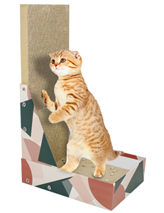 Stocked <b>Interactive</b> L-Shaped <b>Cat</b> Scratcher Protector and Bed Scratch Board <b>Cat</b> <b>Toy</b> with 4 Levels Corrugated Cardboard - Product Image 5