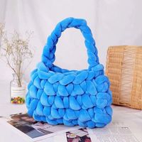 Couverture en laine islandaise faite à la main velours chaud coton nid pour animaux de compagnie oreiller coussin épais fil mélangé bandes à tricoter sac