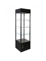 KEWAY Grosir Kustom Etalase Menara Heksagonal Berlampu Etalase Kaca Temper