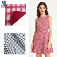 Tissu tricoté à motif à carreaux tendance, 50% polyester 50% coton, design unique à carreaux pour vêtements et t-shirts