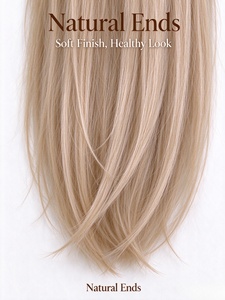 Perruque longue et droite en fibres capillaires blond clair, avec une ligne de cheveux naturelle, douce et lisse, pour un usage quotidien - Product Image 5