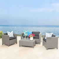 Ensemble de salon de jardin en rotin tressé moderne, confortable et écologique avec coussins de siège pour hôtel et salon