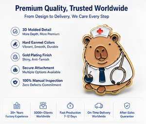 Set de Pins Esmaltados de Memes de Capibara, Insignia Metálica Personalizada con Temática de Enfermera y Doctor, Regalo Promocional <span class=keywords><strong>para</strong></span> Niños y Adultos, Regalo <span class=keywords><strong>para</strong></span> Fans - Product Image 2