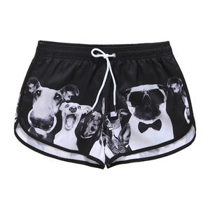 Maillots de bain décontractés pour femmes, imprimés chiens mignons, pour la plage, shorts de bain, shorts de surf - Product Image 2
