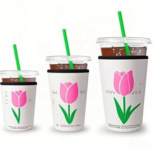 Funda de Neopreno con Diseño de Moda y Estampado de Flores Personalizado para Café, Helados, Bebidas, Mantiene las Manos Secas y Cómodas - Product Image 4