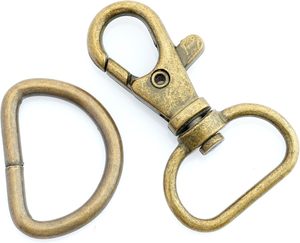 CRAFTMEMORE Ganchos giratorios de seguridad, cierres de langosta clásicos con anillas en D para correas de bolso, cordones y sets de artesanía en cuero CSD Inch An - Product Image 3