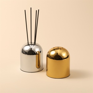 MAXERY Home Fragrance Diffuseur éclectique Diffuseur d'aromathérapie en métal Ornement Fer Or Argent Porte-Encens pour Yoga Méditation - Product Image 1