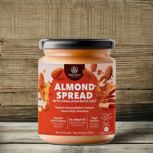 Crema de Almendras con Sal de Roca del Himalaya 220g, Mermelada Lista para Usar, 18 Meses de Duración, Fabricante de Malasia - Product Image 3