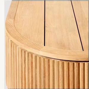 Mesa de Centro de Madera de Teca Sólida para Exteriores, Colección Vigo, Resistente al Agua, de Lujo, Contemporánea, Ecológica y Duradera - Product Image 4