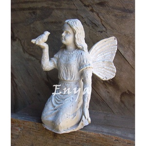 Ángel de jardinería antiguo, accesorio de decoración rústico con patas de Hada, pájaro, otros artículos de jardín, patio trasero - Product Image 5
