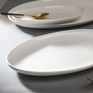 YAYU Western Vente en gros Personnalisé 10 ''12'' 14 ''Petit déjeuner Céramique Voyage Cuisinière Tasses à café avec Argile Blanche Restaurant <span class=keywords><strong>Assiette</strong></span> Ovale - Product Image 5