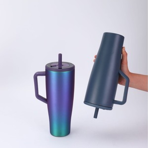 Vaso Térmico de Acero Inoxidable de 40 oz, Color Azul Niebla, con Pajita y Tapa, para Viajes, Oficina, Gimnasio y Actividades al Aire Libre - Product Image 5
