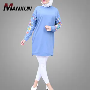 OEM Wholesale Muslim Casual Women Clothing Elegant Simple Style Long Sleeve Malaysia Tunic High Quality Soft Africa Clothes