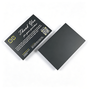 Cartes <span class=keywords><strong>d</strong></span>'insertion personnalisées avec code QR noir mat pour guide <span class=keywords><strong>d</strong></span>'impression et remerciement, pour marques de cosmétiques et de soins de la peau - Product Image 1