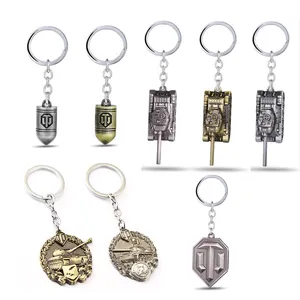 Spiel Schmuck World of Tanks Schlüssel bund für Männer WOT Metal Tank Bullet Schlüssel ring Schlüssel anhänger Anhänger Chaveiro