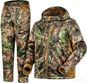 Ensemble <span class=keywords><strong>de</strong></span> <span class=keywords><strong>chasse</strong></span> silencieux pour homme, veste et <span class=keywords><strong>pantalon</strong></span> softshell camouflage d'hiver, doublure polaire chaude, coupe-vent, respirant, imperméable pour l'extérieur - Product Image 1