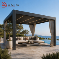 Pergola de jardin en aluminium avec système de toit pliant électrique pour l'hôtellerie et les projets commerciaux