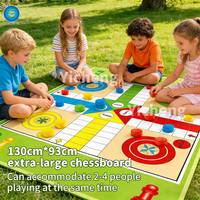 Tapis de jeu géant en plastique Ludo, imperméable, pliable, pour échecs volants, tapis de jeu interactif pour enfants et familles, intérieur/extérieur, 5-7 ans