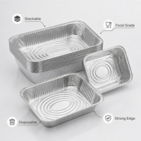 Barquettes rectangulaires en aluminium 9x13 demi-taille avec couvercle en PET, robustes, jetables, recyclables, pour buffet traiteur
