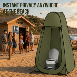 Tente de plage instantanée et portable, imperméable quatre saisons, pour douche extérieure, vestiaire et abri sanitaire, protection UV - Product Image 4