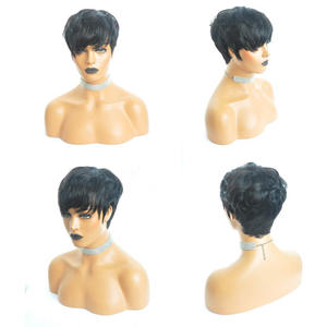 Perruque synthétique courte ondulée style elfe pour femme, couvrant toute la tête, sans colle, style européen et américain, pour l'export. - Product Image 3