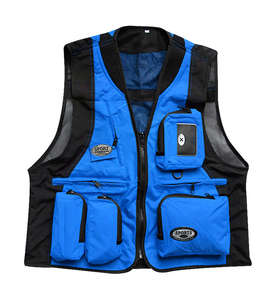 Gilet fotografico da uomo multi-tasca alla moda coreana, stile Hong Kong, con logo personalizzato stampato. - Product Image 1