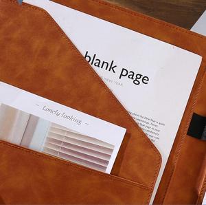 Пользовательский Логотип A4 кожаный Padfolio органайзер для Портфолио переплет для интервью папка для резюме юридический документ визитница - Product Image 3