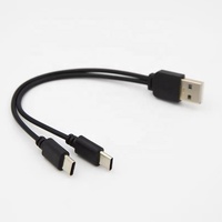 Séparateur Y 2-en-1 USB 2.0 a mâle vers double USB Type C mâle 3A Charge rapide Tresse de blindage en cuivre pur pour ordinateurs