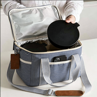 Sac isotherme moyen pour le déjeuner, boîte à lunch isotherme, sac isotherme souple pour adultes, hommes et femmes, couleur bleue