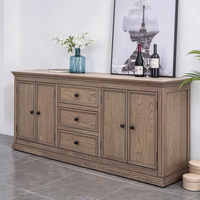 Vente directe d'usine, buffet en bois massif de style rustique américain, armoire de rangement pour salon et salle à manger, personnalisable