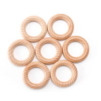 Wholesale Natural Beech Wood Ring Unfinished DIY Solid Wooden Rings for Craft