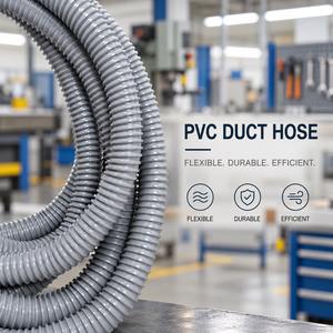 Tuyau flexible en PVC 32 mm ID 1-1/4 pouce, rouleau de 30 m, flexible, corrugué, pour ventilation industrielle - Product Image 1