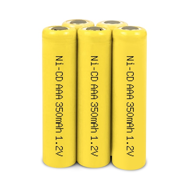 Ni-Cd 1.2V Size AAA 350mah Nickel Cadmium Battery Rechargeable Nicd Battery for Emergency Light