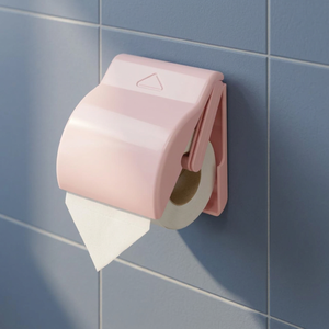 Moderno Portarrollos de Papel Higiénico de Plástico Color Rosa Claro para Baño de Casa y Hotel - Product Image 2