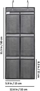 Large Over-The-Door <b>Shoe</b> Organizer with 6 Fabric Pockets & 2 <b>Hooks</b>, Hanging Closet Storage Bag for <b>Shoes</b>, Scarves, Accessories - Product Image 3