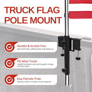 Soporte Universal para Asta de Bandera de Camioneta JH-Mech de 1.2 Pulgadas, Sin Necesidad de Taladrar, Acero Resistente, Resistente a la Oxidación, para Riel de Caja de Vehículo - Product Image 3