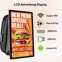Afficheur publicitaire LCD portable 21,5/27/32 pouces avec écran tactile, luminosité 1000 nits, résolution FHD 1080p, panneau publicitaire ambulant