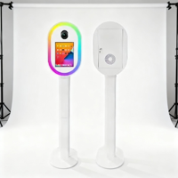 Miroir ovale prêt pour l'événement, cabine photo, étui pour iPad DSLR, flash, parapluie en option