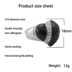 รูปหัวใจแหวนสแตนเลสสีเงินย้อนยุคเครื่องประดับสตรีสวมใส่ปาร์ตี้ 290106 - Product Image 2