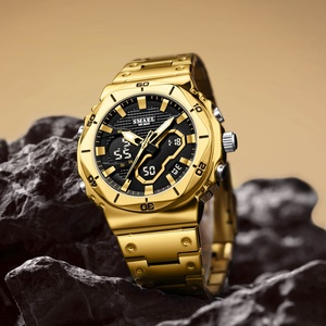 Montre chronographe analogique-numérique de luxe SMAEL 6069, étanche, lumineuse, avec alarme, boîtier/cadran en alliage, bracelet en acier inoxydable. - Product Image 1