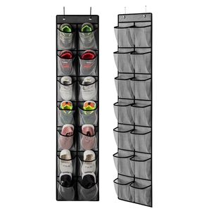 14ポケットオーバーザドアシューオーガナイザー折りたたみ式省スペース用クローゼットとバスルームラック吊り靴収納バッグ - Product Image 6