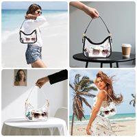 Sac à bandoulière en PVC à la mode pour femmes mignon clair Hobo sacs à main rétro Transparent PVC embrayage sous les bras sac à main pour dames