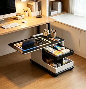 Table basse intelligente moderne avec éclairage LED et tiroir de rangement, meubles de salon - Product Image 2
