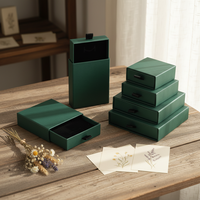 Boîte cadeau en carton rigide recyclable de type tiroir avec logo imprimé personnalisé, laminage mat, emballage de rangement personnalisé