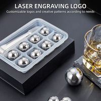 Glaçons réutilisables en acier inoxydable 304 résistants à la chaleur et au froid pour whisky, bourbon, vodka et autres boissons