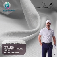 Tela Elástica de Punto 100% Poliéster, Transpirable, Absorbente de Sudor, de Secado Rápido, de Doble Cara, para Ropa Deportiva (Camisetas, Polos)