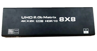 Oright Nouveauté Boîtier Répartiteur HDMI 2.0b HDCP2.2 60Hz 8x8 (8 entrées 8 sorties) en Métal Noir avec Télécommande Certifié CE/FCC