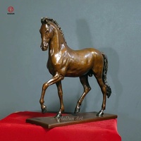 Métal Artisanat Animal Figurine Petites Sculptures De Cheval En Laiton pour Décoration De Table Art Décor Bronze Arabe Cheval Figurines